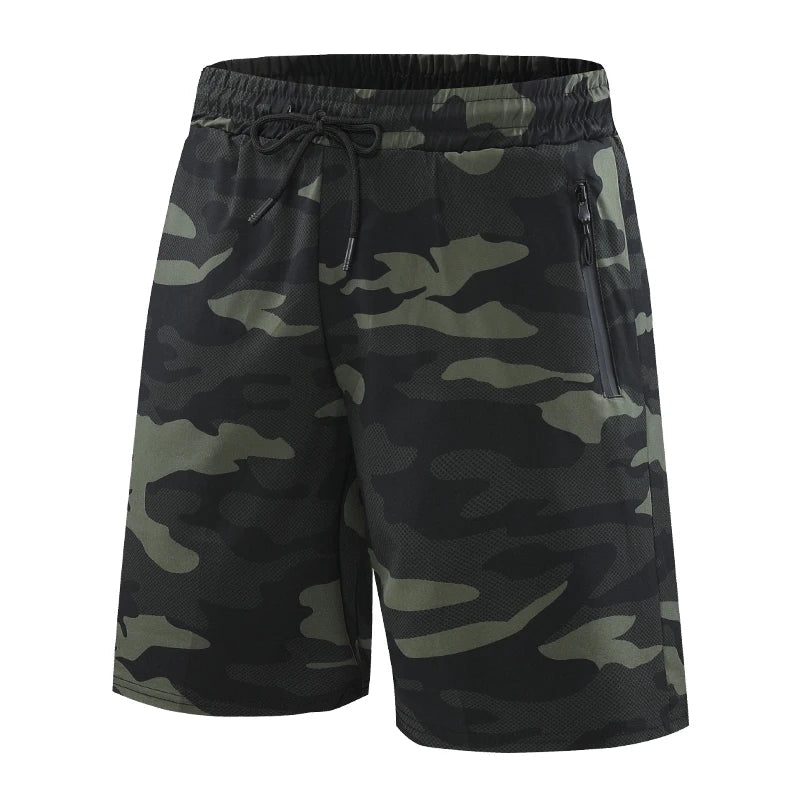 Men Gym Shorts 2021 New Camouflage Quick Dry Marathon Shorts Loose Fitness Casual Training Short Pant Male Workout Running Short
