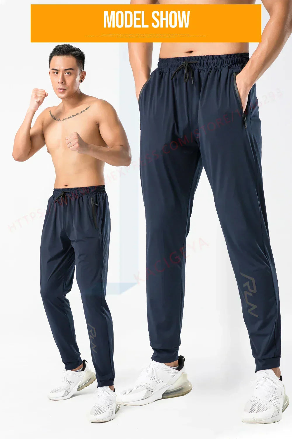 Gym Sweatpants Man Thin Fitness Trousers Slim Fit Quick Dry Running Long Pants Elastic Men Workout Pant