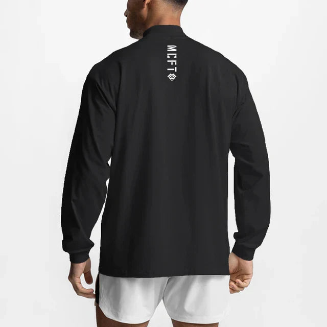 High-neck Long Sleeve Tshirt Breathable Fitness Fashion Clothing  T Shirt