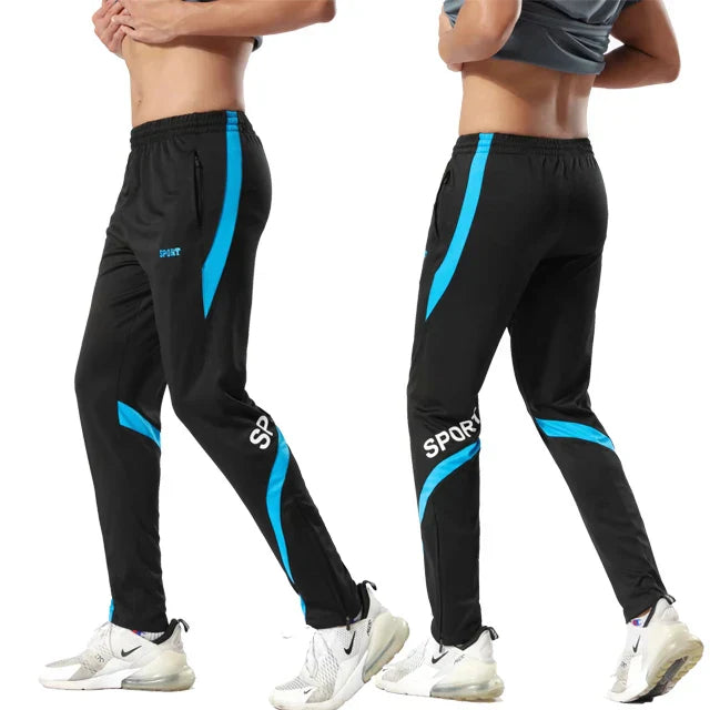 Jogging Trousers Gym Fitness Soccer Pants Slim Zipper Football Sweatpants