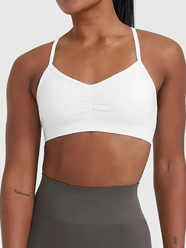 Womens Sports Bra Open Back Workout Yoga Top Workout Bras Yoga Bras Halter Top for Yoga Gym Workout Fitness