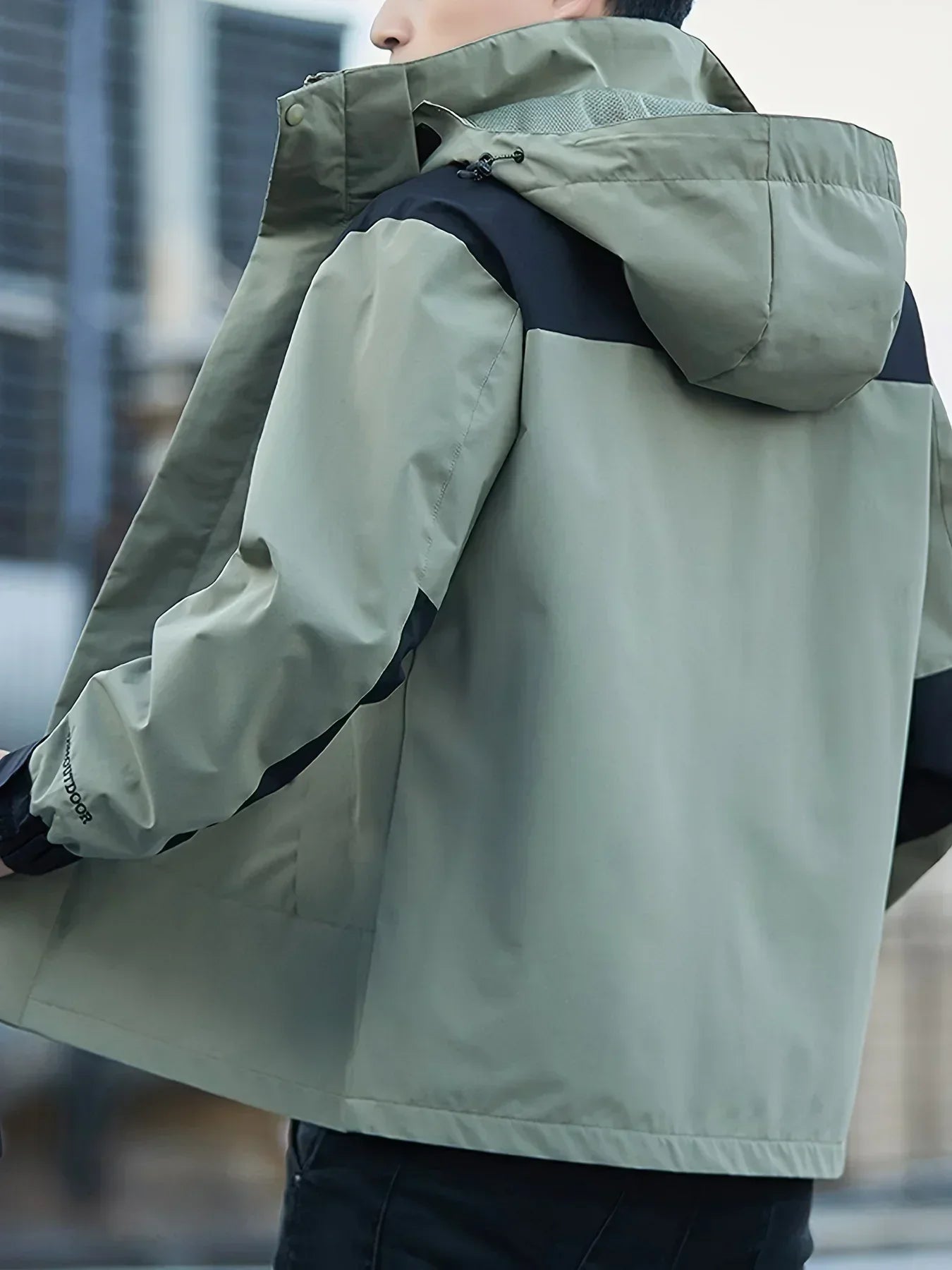 Men's Casual Hooded Jacket, Outdoor Sports Pilot Style, Lightweight Water-Resistant, Windproof, Scratch-Resistant, Breathable