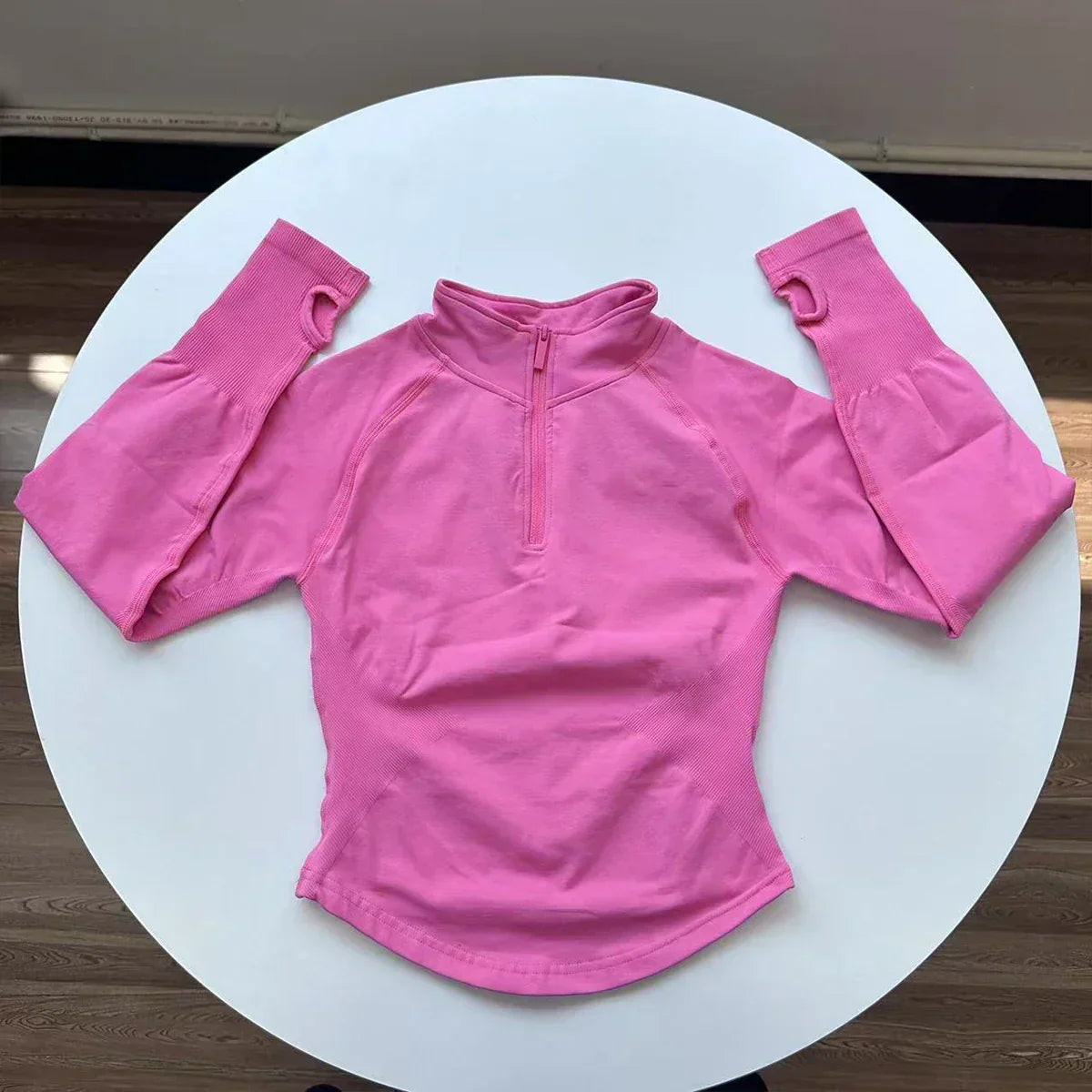 Half Zippy Jacket Women Running Long Sleeves Gym Coats Sports Shirts Gym Fitness Workout Pilates Clothes