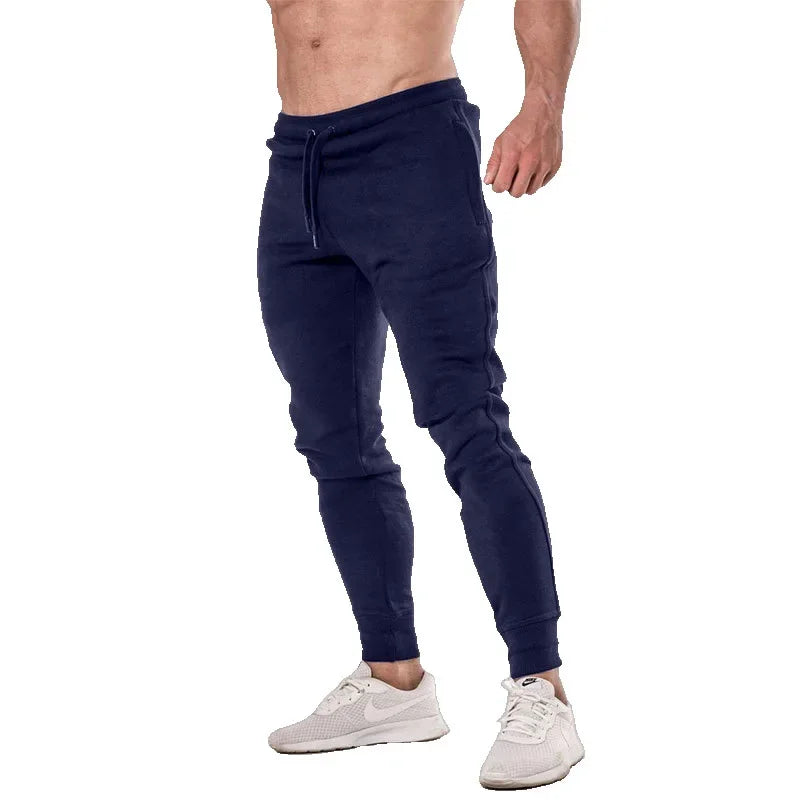 Fashionable Men's Gym Solid-color Long Pants Jogging Fitness Casual Long Pants Men's Exercise Sports Jogging Sportswear Pants