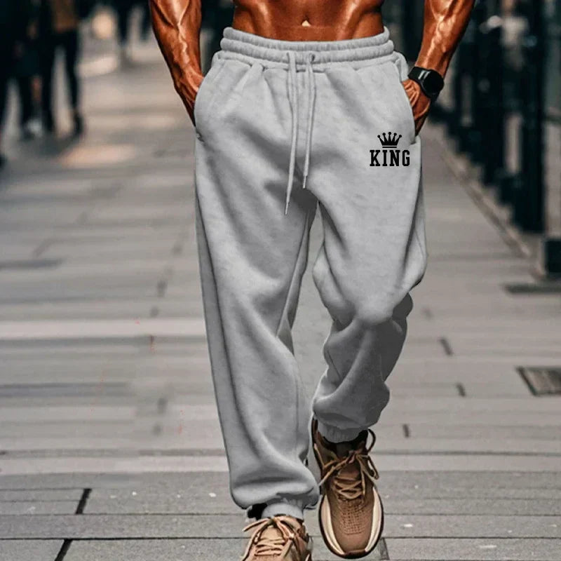 Men's casual sports pants  elastic pants  gray  fashionable  gym  running and training  2024