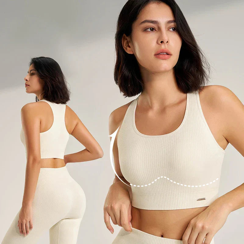 Women's Fitness High Waisted Skinny Sportswear Fitness Pants Bra Tops High Waisted Leggings Athletic Suit 2 Piece Yoga Wear