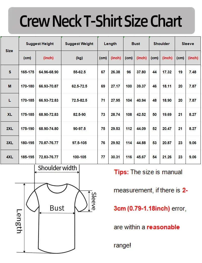 2025 Men's and Women's Fitness Short-sleeved T-shirts, Loose Cotton Round-neck T-shirts, Trendy and Fashionable
