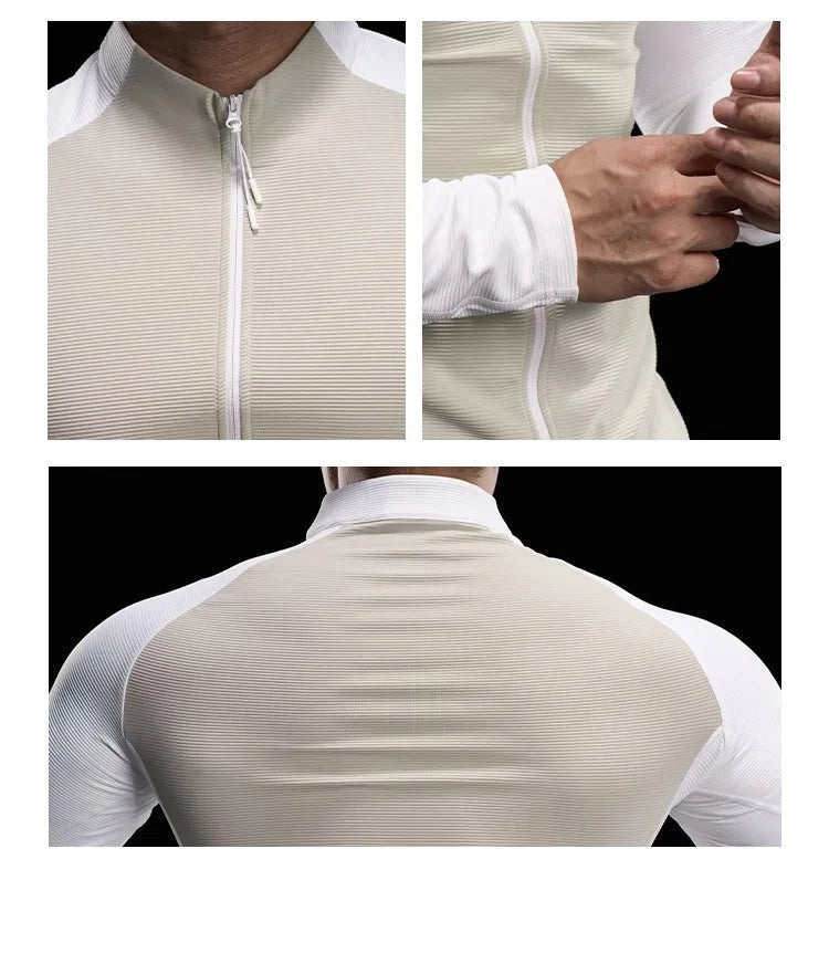 2024 New Men Sportswear Fitness Top Gym Jacket Quick-drying Breathable Slim Long-sleeved T-shirt Running Training Clothes Autumn