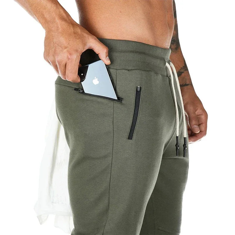 Men's Lightweight Gym Jogger Pants Breathable Hiking Jogging Runing Stretch Exercise Workout Sweatpants with Zipper Pocket Pants